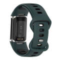 For Fitbit Charge 6 Two Color Silicone Watch Band(Olive Green Black)