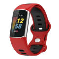 For Fitbit Charge 6 Two Color Silicone Watch Band(Red Black)