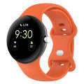 For Google Pixel Watch 2 Solid Color Silicone Watch Band, Size:S Size(Orange)
