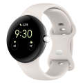For Google Pixel Watch 2 Solid Color Silicone Watch Band, Size:S Size(Creamy White)