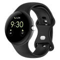For Google Pixel Watch 2 Solid Color Silicone Watch Band, Size:S Size(Black)