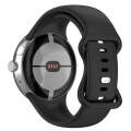 For Google Pixel Watch 2 Solid Color Silicone Watch Band, Size:S Size(Black)