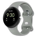 For Google Pixel Watch 2 Solid Color Silicone Watch Band, Size:L Size(Grey)