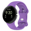 For Google Pixel Watch 2 Solid Color Silicone Watch Band, Size:L Size(Purple)