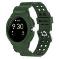 For Google Pixel Watch 2 Integrated Fully Enclosed Silicone Watch Band(Army Green)