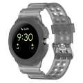 For Google Pixel Watch 2 Integrated Fully Enclosed Silicone Watch Band(Transparent Black)