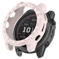 For Garmin Tactix 7 Amoled Armor Hollow TPU Watch Protective Case(Light Pink)