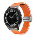 For Samsung Galaxy Watch6 / 5 / 4 Translucent Magnetic Silver Buckle Silicone Watch Band(Orange)