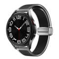 For Samsung Galaxy Watch6 / 5 / 4 Translucent Magnetic Silver Buckle Silicone Watch Band(Black)