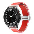 For Samsung Galaxy Watch6 / 5 / 4 Translucent Magnetic Silver Buckle Silicone Watch Band(Red)