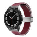 For Samsung Galaxy Watch6 / 5 / 4 Translucent Magnetic Silver Buckle Silicone Watch Band(Wine Red)