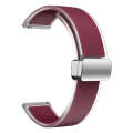 For Samsung Galaxy Watch6 / 5 / 4 Translucent Magnetic Silver Buckle Silicone Watch Band(Wine Red)