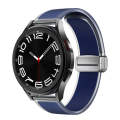 For Samsung Galaxy Watch6 / 5 / 4 Translucent Magnetic Silver Buckle Silicone Watch Band(Dark Blue)