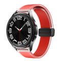 For Samsung Galaxy Watch6 / 5 / 4 Translucent Magnetic Black Buckle Silicone Watch Band(Red)