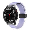 For Samsung Galaxy Watch6 / 5 / 4 Translucent Magnetic Black Buckle Silicone Watch Band(Purple)