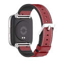 For Redmi Watch 3 Lite / Watch 3 Active Mijobs TPU Leather Watch Band(Red Silver)