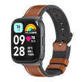 For Redmi Watch 3 Lite / Watch 3 Active Mijobs TPU Leather Watch Band(Brown Black)