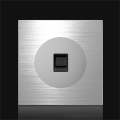 86mm Gray Aluminum Wire Drawing LED Switch Panel, Style:Telephone Socket