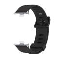 For Xiaomi Mi Band 8 Pro Mijobs Flat Hole Breathable Silicone Watch Band(Black+Silver)