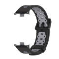 For Xiaomi Mi Band 8 Pro Mijobs Square Hole Breathable Silicone Watch Band(Black Grey)