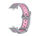For Xiaomi Mi Band 8 Pro Mijobs Square Hole Breathable Silicone Watch Band(Grey Pink)