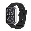 For Xiaomi Mi Band 8 Pro Mijobs Honeycomb Texture Silicone Watch Band(Black Silver)