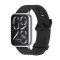 For Xiaomi Mi Band 8 Pro Mijobs Silicone Breathable Watch Band(Black Silver)