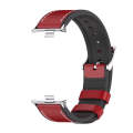 For Xiaomi Mi Band 8 Pro Mijobs TPU Leather Watch Band(Red Silver)