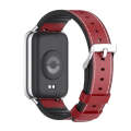 For Xiaomi Mi Band 8 Pro Mijobs TPU Leather Watch Band(Red Silver)