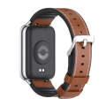 For Xiaomi Mi Band 8 Pro Mijobs TPU Leather Watch Band(Brown Silver)