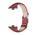 For Xiaomi Mi Band 8 Pro Mijobs Genuine Leather Slim Watch Band(Red Black)