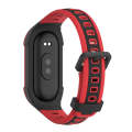 For Xiaomi Mi Band 8 MIJOBS Unibody Two Color Silicone Watch Band(Black Red)