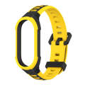For Xiaomi Mi Band 8 MIJOBS Unibody Two Color Silicone Watch Band(Black Yellow)