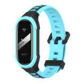 For Xiaomi Mi Band 8 MIJOBS Unibody Two Color Silicone Watch Band(Black Blue)