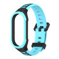 For Xiaomi Mi Band 8 MIJOBS Unibody Two Color Silicone Watch Band(Black Blue)