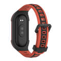 For Xiaomi Mi Band 8 MIJOBS Unibody Two Color Silicone Watch Band(Black Orange)