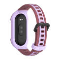 For Xiaomi Mi Band 8 MIJOBS Unibody Two Color Silicone Watch Band(Purple Wine Red)