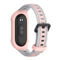 For Xiaomi Mi Band 8 MIJOBS Unibody Two Color Silicone Watch Band(Pink Grey)