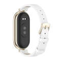 For Xiaomi Mi Band 8 Mijobs First Layer Cowhide Watch Band(White Light Gold)