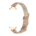 For Xiaomi Mi Band 8 Mijobs First Layer Cowhide Watch Band(Apricot Rose Gold)