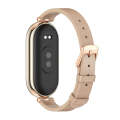 For Xiaomi Mi Band 8 Mijobs First Layer Cowhide Watch Band(Apricot Rose Gold)