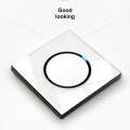 86mm Round LED Tempered Glass Switch Panel, White Round Glass, Style:Computer Socket