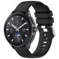 For Huawei Watch 2 Pro / Honor Watch 4 Pro Liquid Glossy Silver Buckle Silicone Watch Band(Black)