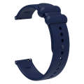 20mm Universal Solid Color Reverse Buckle Silicone Watch Band(Dark Blue)