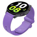 20mm Universal Solid Color Reverse Buckle Silicone Watch Band(Purple)