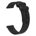 22mm Universal Solid Color Reverse Buckle Silicone Watch Band(Black)