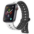For Apple Watch Series 4 40mm Reverse Buckle Two Color Magnetic Silicone Watch Band(White+Black)