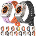 For Apple Watch Ultra 49mm Reverse Buckle Two Color Magnetic Silicone Watch Band(Black+Orange)