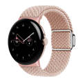 For Google Pixel Watch / Watch 2 Nylon Loop Magnetic Buckle Watch Band(Pink Sand)
