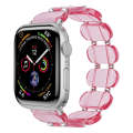 For Apple Watch Series 8 45mm Stretch Resin Watch Band(Transparent Pink)